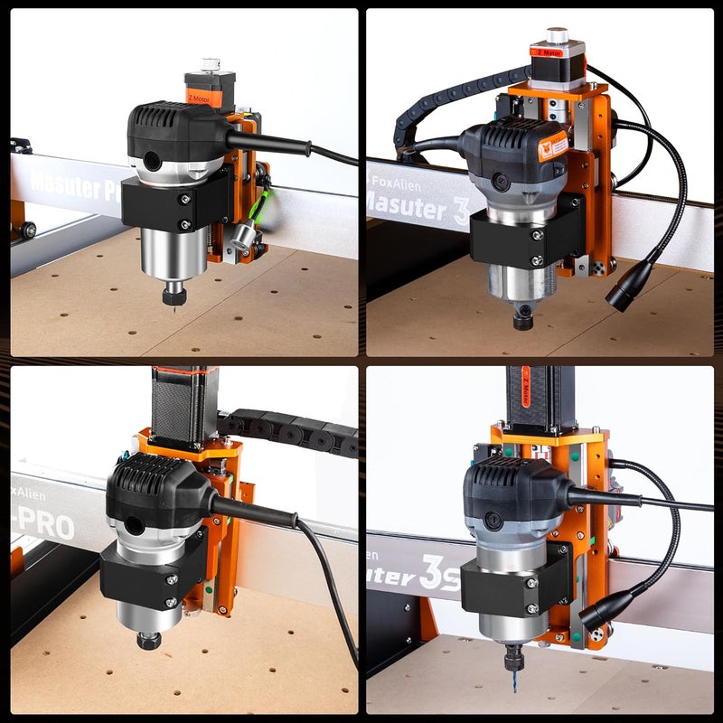 FoxAlien 65mm Diameter Aluminum CNC Spindle Holder Z-clamp for Mauter Pro, Masuter 3, 3S, XE-PRO, Vasto, CL-4x4 CNC Router Machines - Image 5